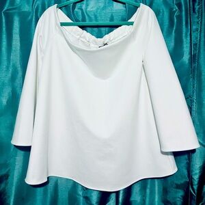 Tuckernuck Womens White Miranda Off Shoulder Blouse Long Sleeve Shirt Top XXL/16